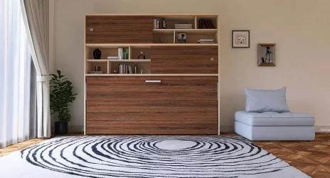 Кровать-трансформер Смарт 3 с полками Ясень шимо темный