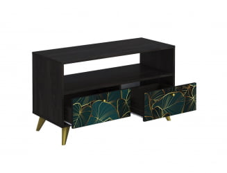 Тумба дизайнерская ТМ-005 АРТ Угольный камень/ТРОПИCАЛ / камень/TROPICAL