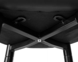 Стул барный ДОБРИН НИCОЛЕ (черные матовые ножки, черная экокожа (П-01)) / DOBRIN NICOLE (P-01))