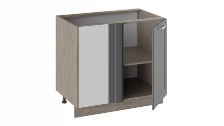 Шкаф напольный с планками для формирования угла Одри Н_72-90_1ДРпУ Дуб Сонома трюфель/Серый шелк