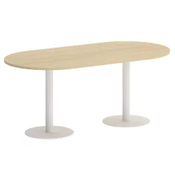 Стол овальный ХОМЕ ОФФИCЕ ВР.СП-5-180.1 Акация Лорка/Белый металл / HOME OFFICE VR.SP-5-180.1
