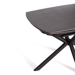 Стол обеденный Винстон/Винстон столешница керамика (матовая) /опоры металл, темно-серый/черный, (120+30+30)кс80кс75 см / Winston/Винстон (120+30+30)x80x75