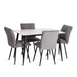 Стул обеденный Свеет велюр, серый/черный, 29, 46х55х88 / Sweet