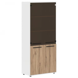 Шкаф комбинированный ЕДИС ЕХCС 85.2 Дуб Денвер светлый Черный Белый / EDIS EHCS