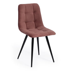 Стул CХИЛЛЙ (мод. 7095-1) ткань/металл, 45кс53х88 см, высота до сиденья 50 см, коралловый баркхат 15 /черный / CHILLY (mod. 45x53х88 barkhat