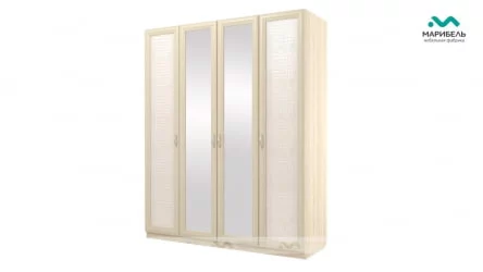 Шкаф 4-х дверный Ивушка-7 ЛДСП/МДФ+экокожа