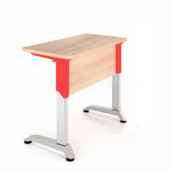 Парта одноместная Де Гласси Н (рост 5-7)  ЛДСП Дуб Сантана/ Металл Серый+Красный