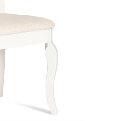 Стул Афродита/ Апхродите дерево гевея, 46х54х99см, Иворй вхите, ткань кремовая с рисунком (А04) / Aphrodite Ivory white,