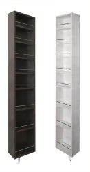 Поворотный шкаф в черном глянцевом стекле Лупо Шелф (левый) Беленый дуб