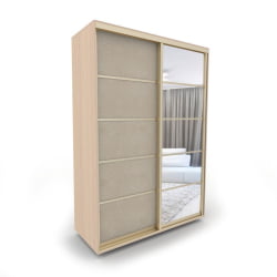 Шкаф-купе 2-х дверный Акцент-Квадро КЛ 1200х600 Дуб молочный/Золото