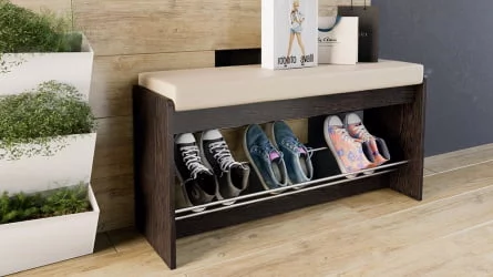 Тумба в прихожую Тайм тип 2 Венге Цаво/кож.зам Крем