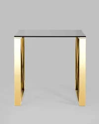 Журнальный стол КРОСС 55кс55 Золото (стекло смоке) / 55x55 smoke)