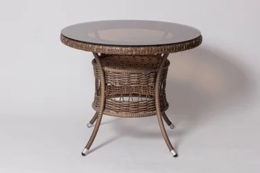 Стеклянный стол ФМ-2002 (Д 900) Коричневый / FM-2002 (D