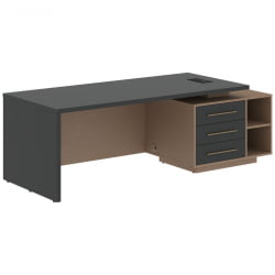 Стол руководителя правый ВЕЛИОН ВCТ 2390 Р Яшма черный Кобра / VELION VCT R