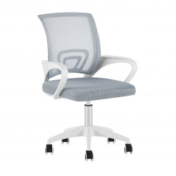 Кресло офисное ТопЧаирс Симпле СН серый пластик белый / TopChairs Simple SN