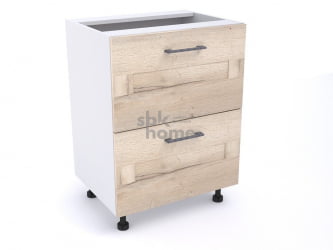 Стол с ящиками СЯ-60 (2), Дублин (600*470*820) Дуб галифакс белый, 21621