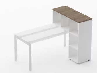 Стеллаж к столу Дека 9.07.11 Дуб Верцаска/Белый / Deka