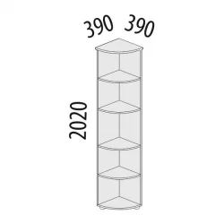 Стеллаж угловой Альфа 64.49 Дуб Кронберг