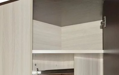 Шкаф угловой Ольга 9.1 Ясень шимо светлый Венге