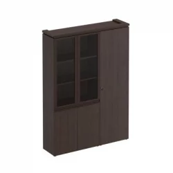 Шкаф комбинированный (со стеклом + для одежды узкий) МАРК МК 358 Дуб валенсия / MARK