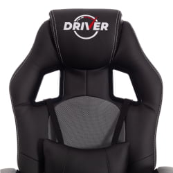 Кресло ДРИВЕР (22) кож/зам/ткань, черный/серый, 36-6/ТВ-12 / DRIVER 36-6/TW-12