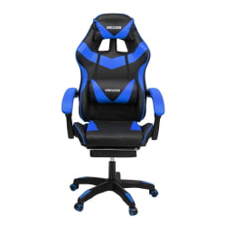 Кресло 088 цвет черный/синий с массажем 088-блаcк-блуе-масс / 088-black-blue-mass