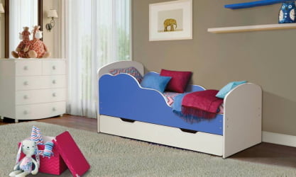 Кровать детская ОБЛАКА №2 700*1400 Белый/Оранжевый