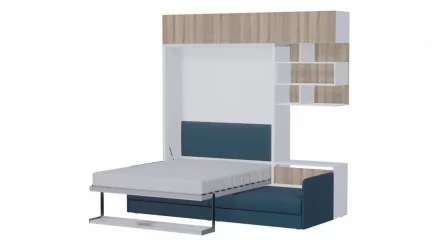 Диван дсп (лдсп) Лайт К 1600 с полкой Белый Дуб Сонома Либерти 38