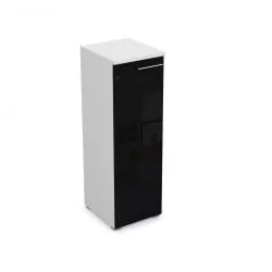 Пенал средний со стеклом левый ГЛОСС ЛИНЕ9НП.017.7Л Белый Премиум / GLOSS LINE9НП.017.7Л