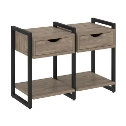 Тумба на регулируемых опорах наборная. Вариант №1 ЛОФТ ВР.Л-ТН-1.О Металл черный Тиквуд темный / LOFT VR.L-TN-1.O