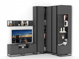 Полка навесная Ситй средняя графит / City