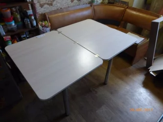 Стол поворотно-раскладной 1,2 Ника, СТЕКЛО, опоры Д50 круглые ХРОМ, Беленый дуб/Р041 / D50 дуб/R041