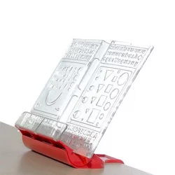 Трехуровневая подставка-трафарет под книгу ПК-03 Красная