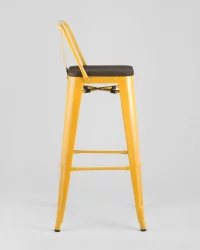 Стул барный Толикс Воод 75.5  со спинкой Желтый / Tolix Wood