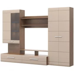 Гостиная Верона Дуб Аутентик Мокко глянец