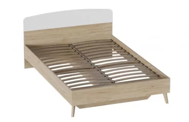 Кровать Калгари 140 см Дуб натуральный светлый-белый матовый