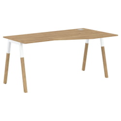 Стол эргономичный правый Форта ФCТ 1567 Р Дуб Гамильтон Белый премиум / Forta FCT R