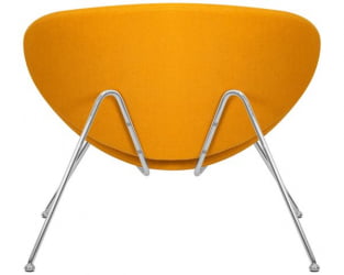 Кресло дизайнерское ДОБРИН ЕМИЛЙ (желтая ткань АФ13, хромированная сталь) 2 шт / DOBRIN EMILY AF13,