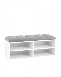 Обувница Хольст 2 белая велюр Серый