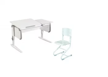 Стол-трансформер Парта 1/75-40 + Стул Белый Серый / Parta Stul