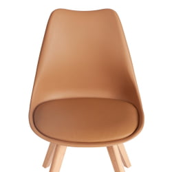 Стул ТУЛИП (мод. 73-1) дерево/пластик/экокожа, 47,5кс55кс80 см, Бежевый (Латте) / TULIP (mod. 47,5x55x80 (Latte)