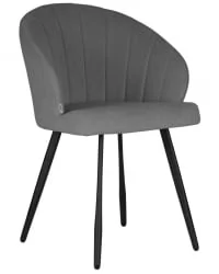 Стул обеденный ДОБРИН НАОМИ (ЭМАЛЬ ЧЕРНЫЙ МУАР велюр Катаниа Стоне) / DOBRIN NAOMI Catania Stone)