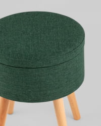 Пуф с ящиком Сторе Воодй рогожка темно-зеленая / Store Woody