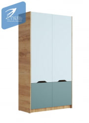 Шкаф РИCХ ШК-002 Мята/Сумеречный голубой/дуб крафт золотой / RICH