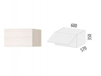 Антресоль (с системой плавного закрывания) Графит 74.102 Сосна Астрид /Ваниль