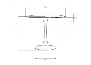 Стеклянный стол МИА (черная столешница, черное основание) / MIA