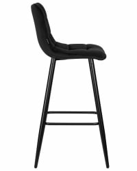 Стул барный ДОБРИН НИCОЛЕ (черные матовые ножки, черный велюр (108-77)) / DOBRIN NICOLE