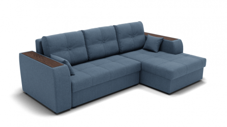 Диван Сенатор-3 НПБ угол левый/правый (ЗР) Цвет фасада: Голубой; Тип: Левый/правый; Материал фасада: Металл/Велюр