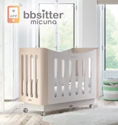Кроватка 120кс60 Микуна БабйСиттер Вхите Ватер воод / 120x60 Micuna BabySitter White Water wood