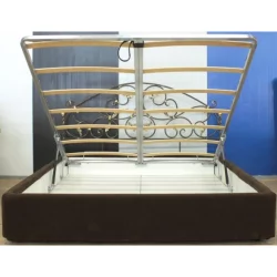 Кровать Кертис кованая с подъемным механизмом шоколад